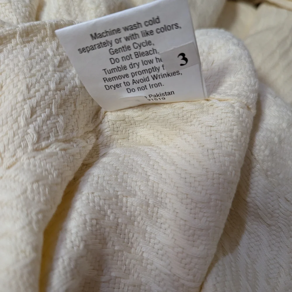 Madison Park Blanket Luxury Soft 100% Egyptian Cotton Bed Sofa New King Ivory - Picture 7 of 7